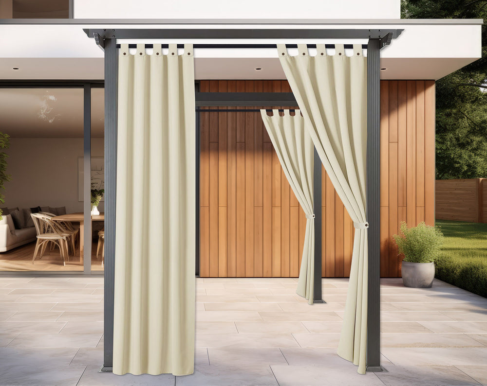 Tenda Per Gazebo Da Esterno Resistente Colore Panna 160 x 270 Cm Con Asole E Passanti Chiusura A Bottoni Antivento Antipolvere Uv Resistente