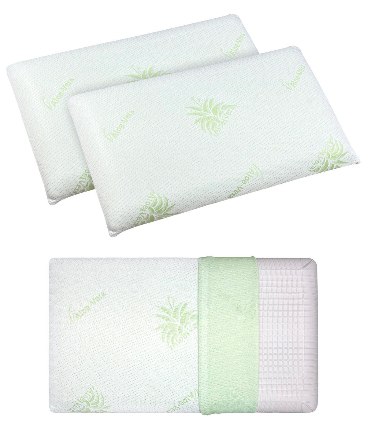 Coppia Guanciali In Vero Memory Foam Cuscino Saponetta Fodera Aloe Vera Guanciale Made In Italy Cuscino Letto Antiacaro