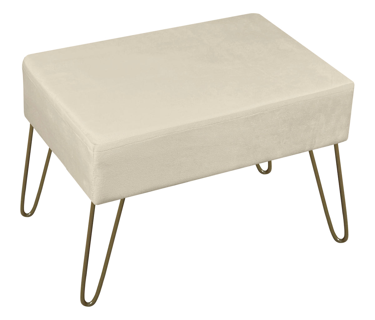 Pouf Poggiapiedi In Velluto Con Gambe Dorate Elegante Imbottito Sgabello Per Toeletta Mobile Trucco Ottomano Ingresso Tavolino Camera Da Letto Soggiorno Salotto