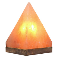 Lampada Di Sale Himalayano Originale Naturale Realizzata A Mano Con Base In Legno Di Acacia Pezzo Unico Prodotto Certificato  Con Spina Europea