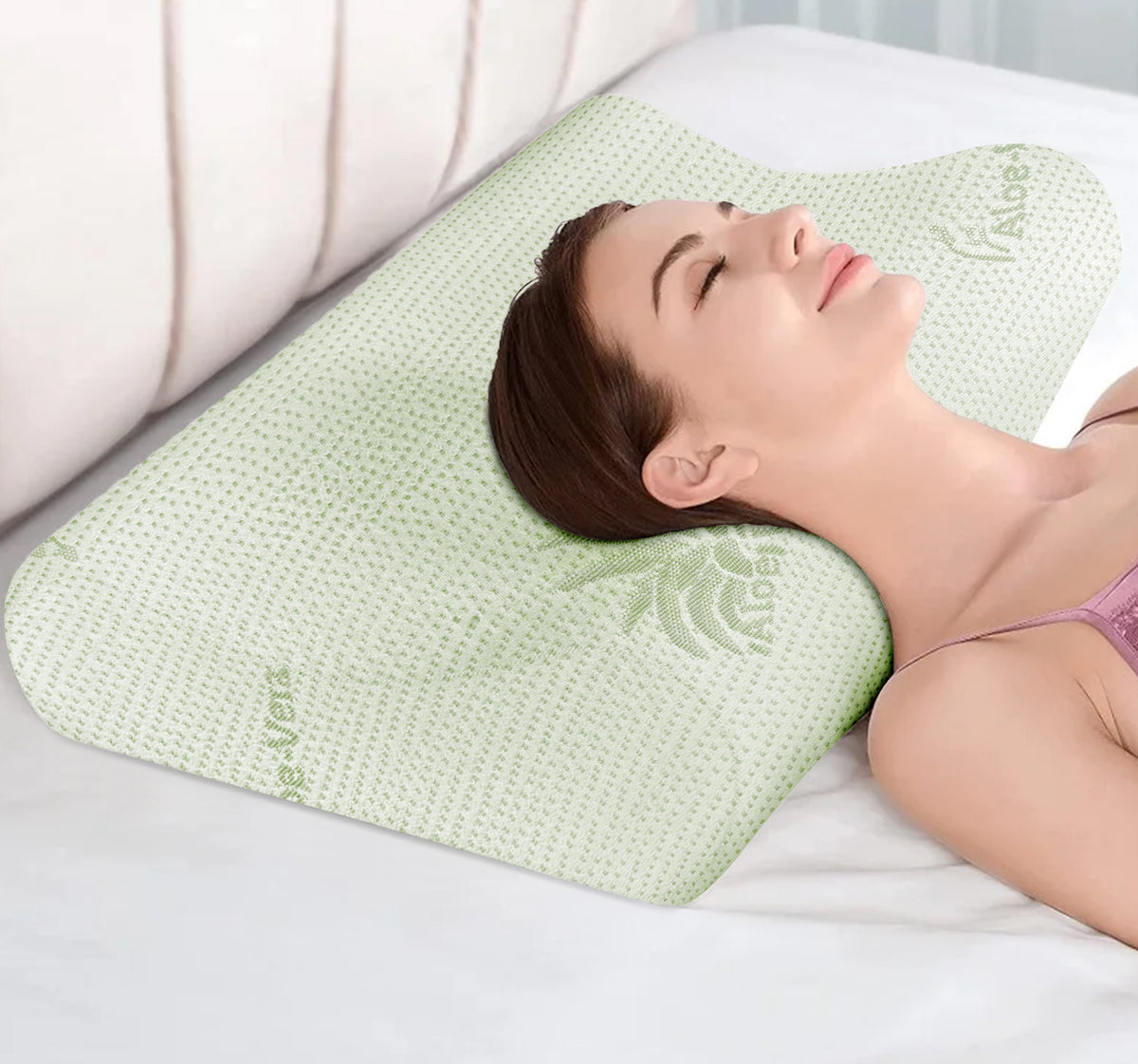 Cuscino Memory Foam Cervicale Ortopedico Doppia Onda Con Fodera Aloe Vera Sfoderabile Lavabile Antiacaro Anallergico Prodotto Italiano