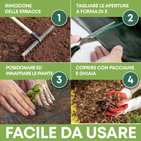 Telo Pacciamatura Premium Stop Erbe Infestanti Antistrappo Uv Resistente Permeabile Drenante Telo Orto Giardino Serra Polipropilene