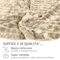 Coperta Flanella Invernale,Plaid Pile Morbida Calda Lavorazione Quadretti Peluche Copri Letto Divano Finta Pelliccia Doppio Lato