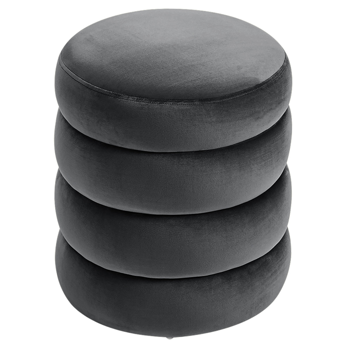 Pouf Poggiapiedi Design Moderno XL Con Contenitore Integrato Rotondo Imbottito In Velluto 40Cm Panca Moderna Cassapanca Soggiorno Panchina Ingresso Scarpiera Sgabello Grande