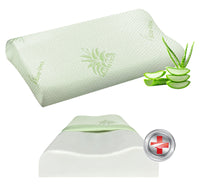 Cuscino Memory Foam Cervicale Ortopedico Doppia Onda Con Fodera Aloe Vera Sfoderabile Lavabile Antiacaro Anallergico Prodotto Italiano