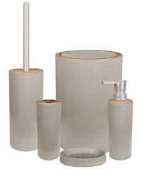 Set Completo Accessori Bagno 5 Pezzi Design Moderno In Plastica