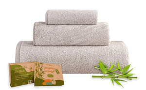 Set 3 Pezzi Asciugamani In Bambù Bagno Pregiati Super Assorbenti Telo Doccia Salvietta Viso Asciugamano Salviette Teli Asciugamano Ospite 450 Gr Bamboo Lusso Elegante Confezione Idea Regalo