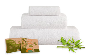 Set 3 Pezzi Asciugamani In Bambù Bagno Pregiati Super Assorbenti Telo Doccia Salvietta Viso Asciugamano Salviette Teli Asciugamano Ospite 450 Gr Bamboo Lusso Elegante Confezione Idea Regalo