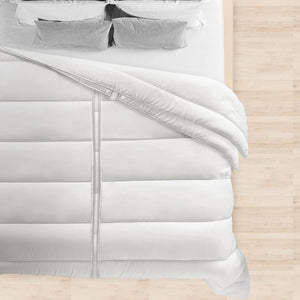 Piumino Matrimoniale 4 Stagioni Calore Differenziato Per Lui Per Lei Piumone Letto Bicolore 4/5 Gradi Di Calore Coperta Calda Inverno Leggera Estate Due Piazze Duck Friendly Effetto Eco Piuma Certificato OekoTex