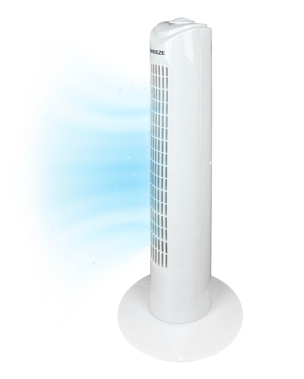 Ventilatore A Torre 3 Velocità Potente Silenzioso 50W 22x22x72.50Cm A++ Funzione Oscillante Auto-Rotante Design Sottile Moderno Ed Elegante Cucina Salotto Camera Letto Bianco