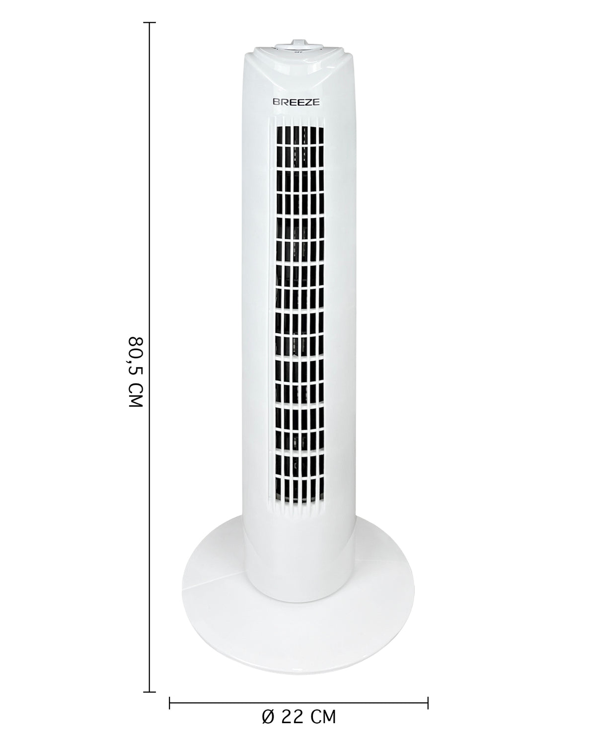 Ventilatore A Torre 3 Velocità Potente Silenzioso 50W 22x22x72.50Cm A++ Funzione Oscillante Auto-Rotante Design Sottile Moderno Ed Elegante Cucina Salotto Camera Letto Bianco