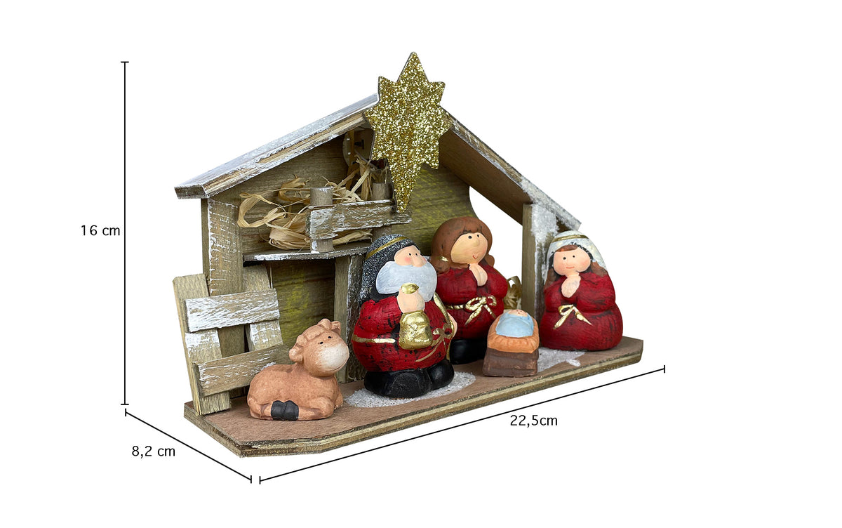 Presepe Sacra Famiglia Dipinte A Mano Presepio Natalizio Natività Natale In Terracotta