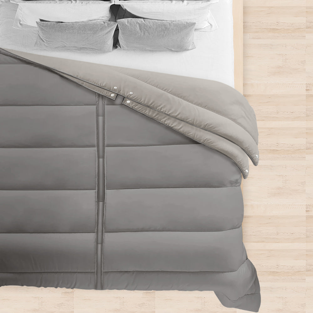 Piumino Matrimoniale 4 Stagioni Calore Differenziato Per Lui Per Lei Piumone Letto Bicolore 4/5 Gradi Di Calore Coperta Calda Inverno Leggera Estate Due Piazze Duck Friendly Effetto Eco Piuma Certificato OekoTex