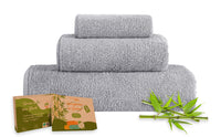 Set 3 Pezzi Asciugamani In Bambù Bagno Pregiati Super Assorbenti Telo Doccia Salvietta Viso Asciugamano Salviette Teli Asciugamano Ospite 450 Gr Bamboo Lusso Elegante Confezione Idea Regalo