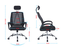 Sedia Direzionale Da Ufficio Schienale In Rete Supporto Lombare Ergonomica,Regolabile In Altezza,Girevole, Movimento Inclinazione Ad Ondeggiamento Pistone Gas