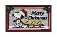 Peanuts Zerbino Ingresso Snoopy Originale Natalizio Rettangolare 40 x 60 Cm in Gomma Floccata Tappetino Antiscivolo Interno Estero Originale Idea Regalo Natale