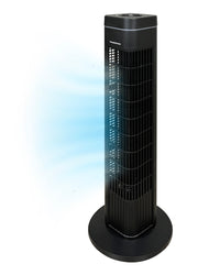 Ventilatore A Torre 3 Velocità Potente Silenzioso 50W 22x22x72.50Cm A++ Funzione Oscillante Auto-Rotante Design Sottile Moderno Ed Elegante Cucina Salotto Camera Letto Nero