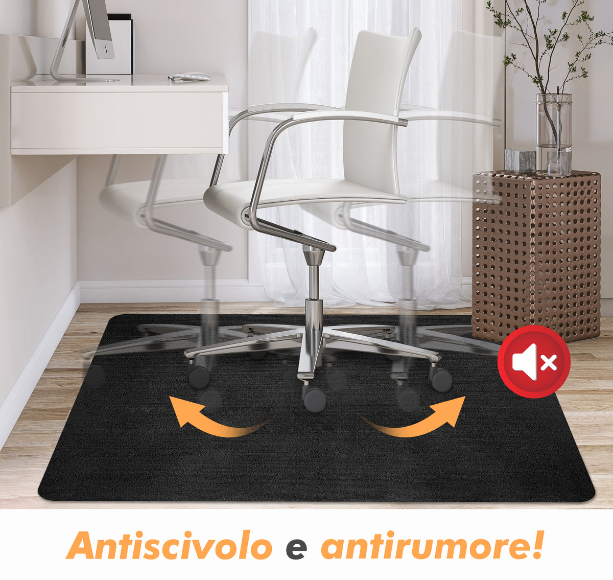 Tappeto Per Sedia Da Ufficio 95 x 120 Cm Antigraffio Per Sedie Da Scrivania Per Pavimenti In Legno o Piastrelle