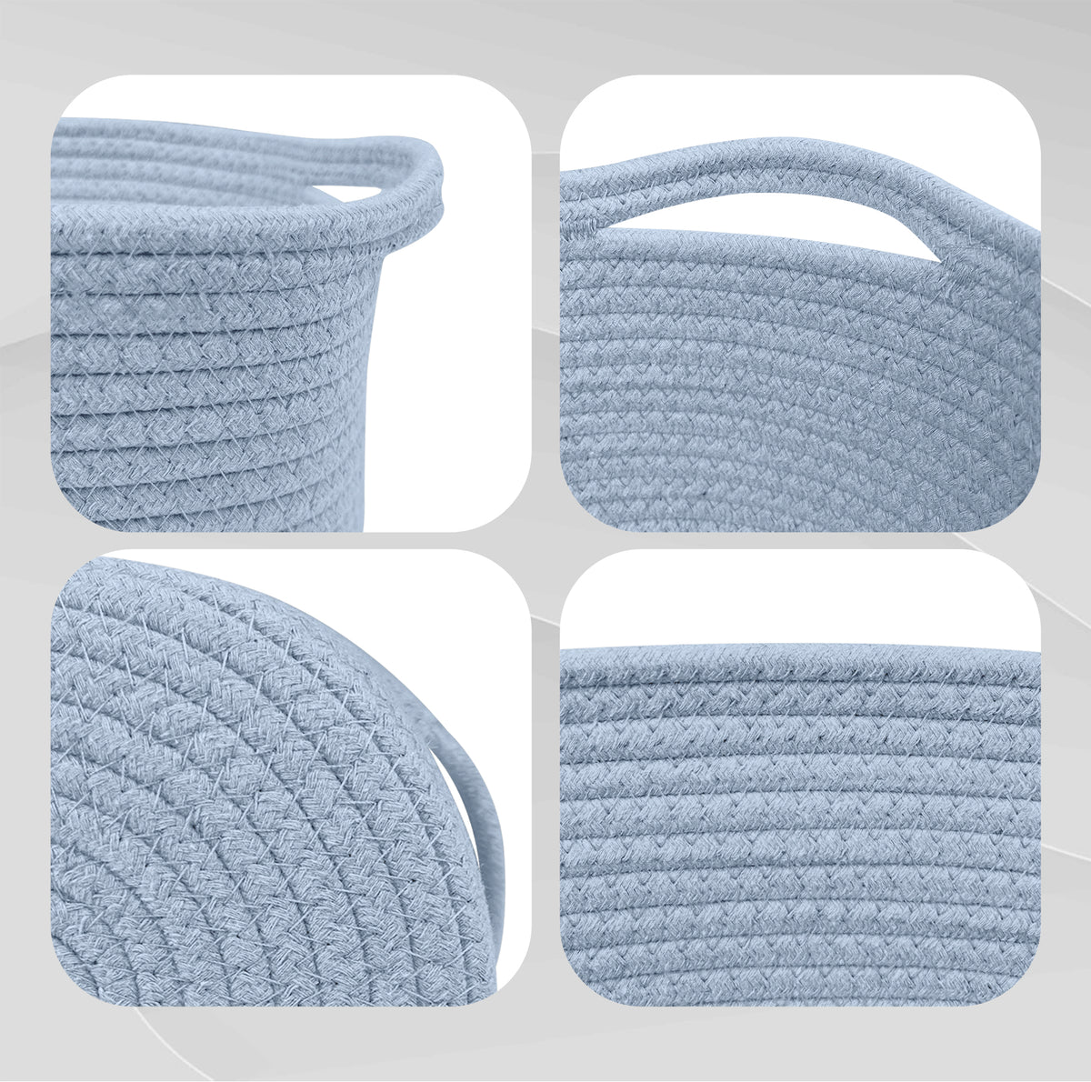 Set 4 Cestini Grandi In Corda Di Cotone Portaoggetti Moderni Tinta Unita Design Elegante Contenitori Impilabili Organizzazione Cestino Bagno Porta Lavette Accessori Stoccaggio