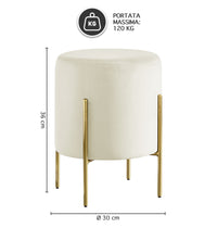 Pouf Poggiapiedi In Velluto Con Gambe Dorate Elegante Imbottito Sgabello Per Toeletta Mobile Trucco Ottomano Ingresso Tavolino Camera Da Letto Soggiorno Salotto Rotondo