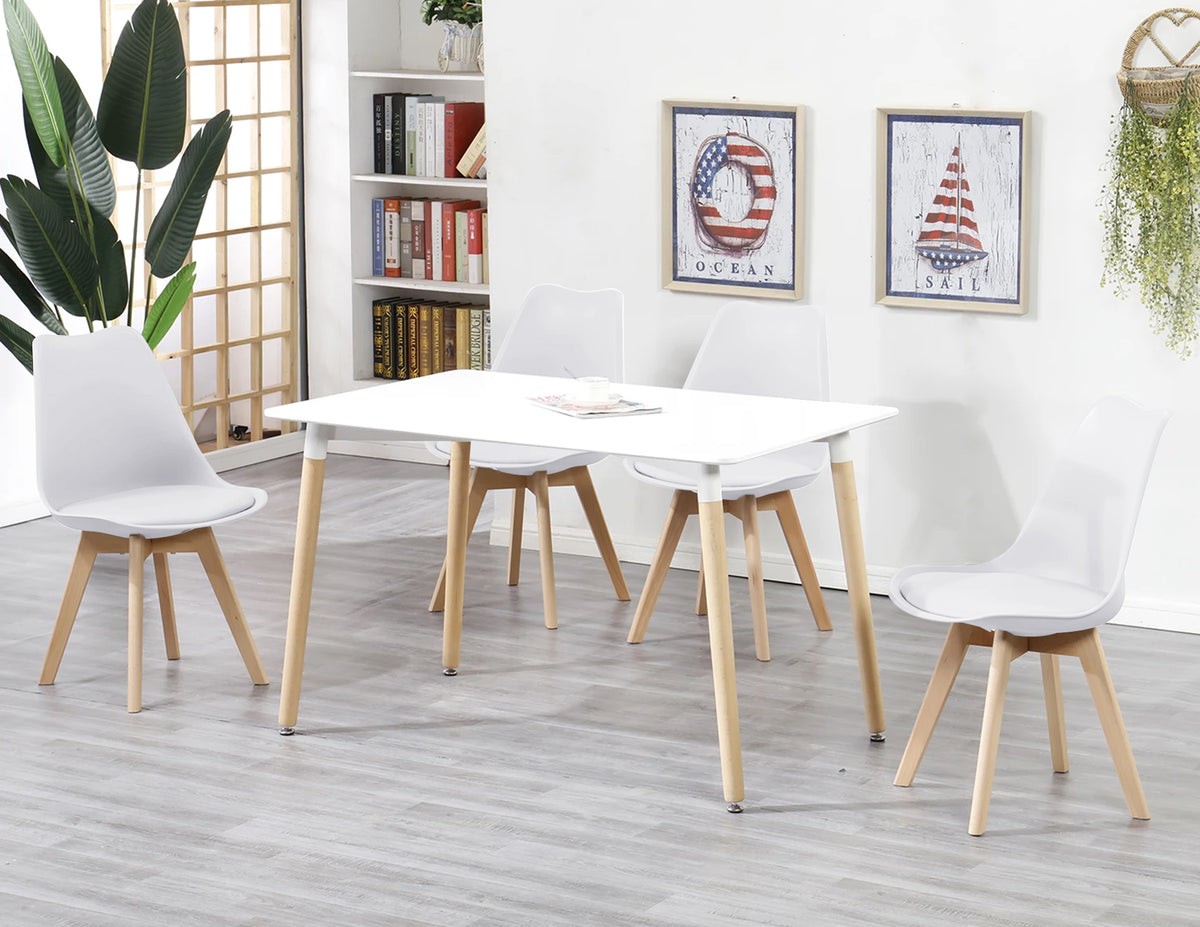 Set 4 Sedie Sala Da Pranzo Ufficio Con Gambe In Legno Di Faggio Schienale Ergonomico Seduta Imbottita In SimilPelle Sedia Cucina Soggiorno Sala Attesa Eleganti Moderne Robuste Solide