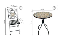 Set Bistrot Tavolino Con 2 Sedie Lavorato A Mano Per Esterno Terrazzo Giardino Pieghevoli Patio Casa,Bar