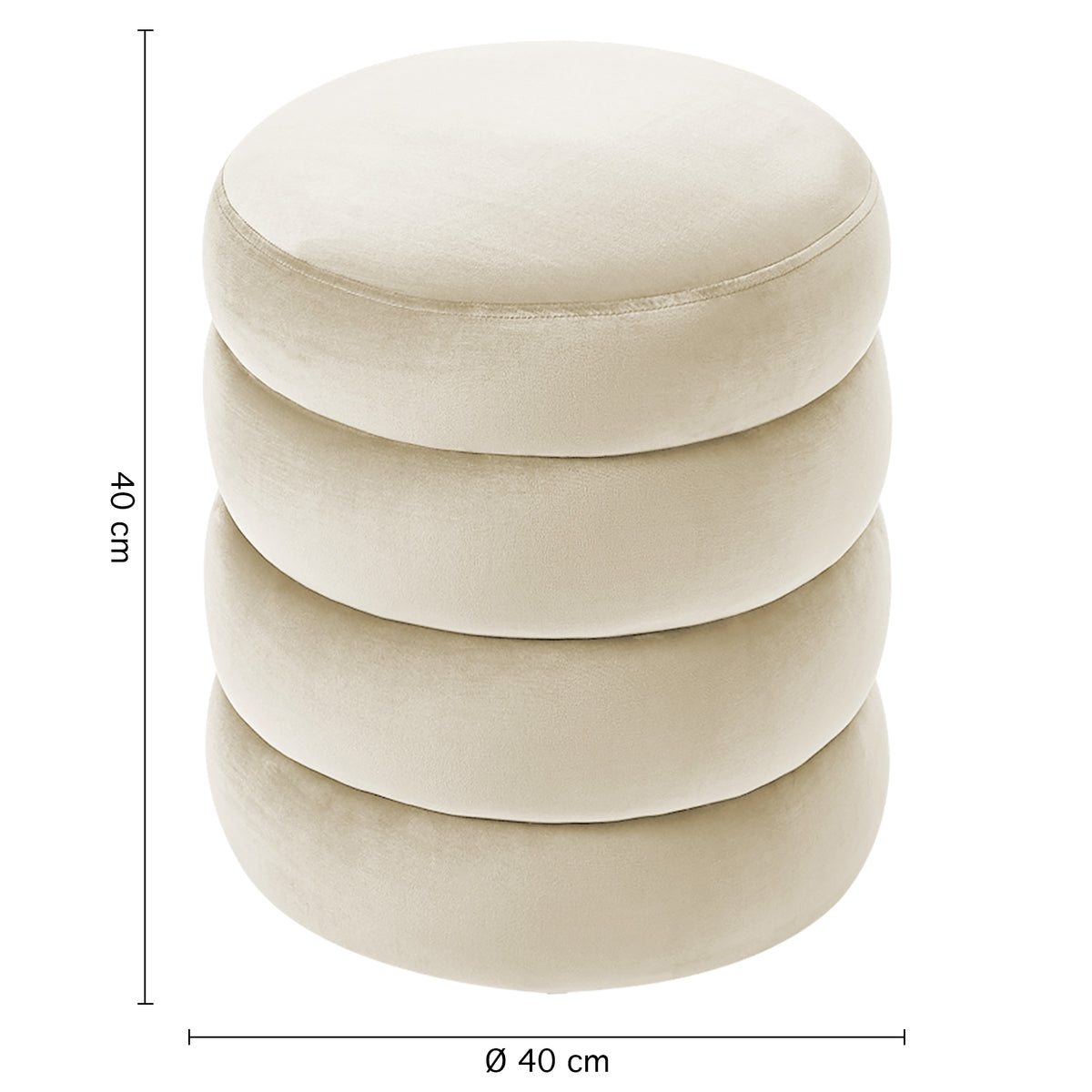 Pouf Poggiapiedi Design Moderno XL Con Contenitore Integrato Rotondo Imbottito In Velluto 40Cm Panca Moderna Cassapanca Soggiorno Panchina Ingresso Scarpiera Sgabello Grande