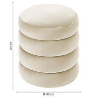 Pouf Poggiapiedi Design Moderno XL Con Contenitore Integrato Rotondo Imbottito In Velluto 40Cm Panca Moderna Cassapanca Soggiorno Panchina Ingresso Scarpiera Sgabello Grande