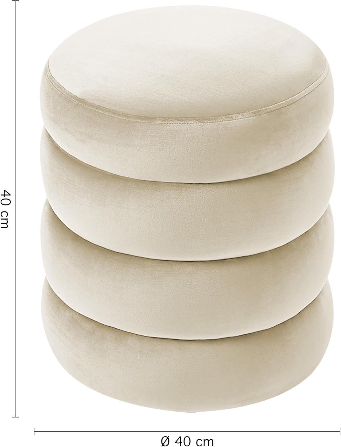 Pouf Poggiapiedi Design Moderno XL Con Contenitore Integrato Rotondo Imbottito In Velluto 40Cm Panca Moderna Cassapanca Soggiorno Panchina Ingresso Scarpiera Sgabello Grande