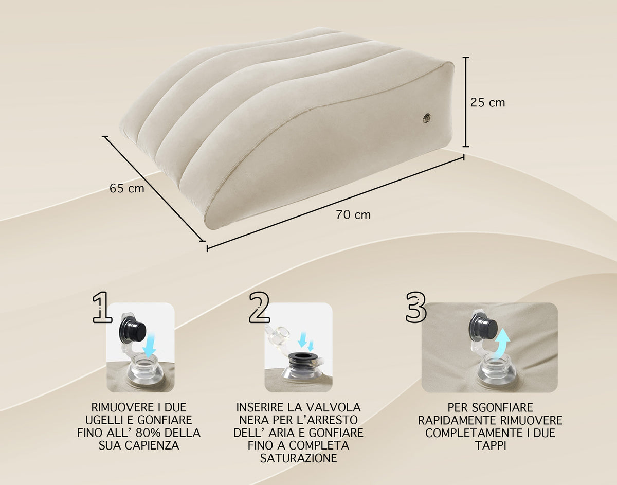 Cuscino Ergonomico Circolazione Gambe Gonfiabile Cuscino Alza Gambe per Ridurre Gonfiore e Migliorare la Circolazione