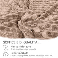 Coperta Flanella Invernale,Plaid Pile Morbida Calda Lavorazione Quadretti Peluche Copri Letto Divano Finta Pelliccia Doppio Lato