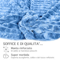 Coperta Flanella Invernale,Plaid Pile Morbida Calda Lavorazione Quadretti Peluche Copri Letto Divano Finta Pelliccia Doppio Lato