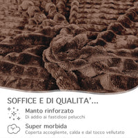 Coperta Flanella Invernale,Plaid Pile Morbida Calda Lavorazione Quadretti Peluche Copri Letto Divano Finta Pelliccia Doppio Lato