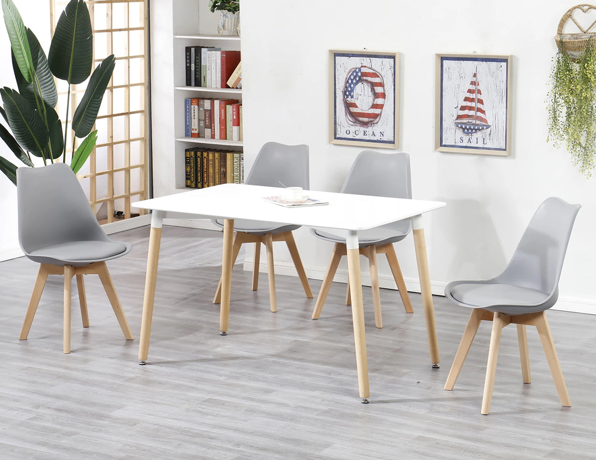 Set 4 Sedie Sala Da Pranzo Ufficio Con Gambe In Legno Di Faggio Schienale Ergonomico Seduta Imbottita In SimilPelle Sedia Cucina Soggiorno Sala Attesa Eleganti Moderne Robuste Solide