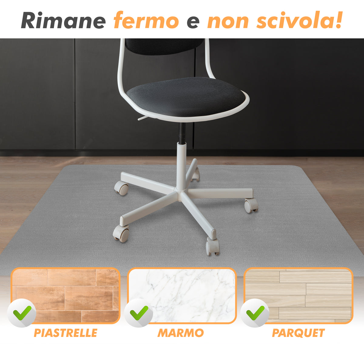 Tappeto Per Sedia Da Ufficio 95 x 120 Cm Antigraffio Per Sedie Da Scrivania Per Pavimenti In Legno o Piastrelle