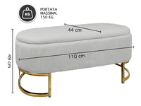 Panca Imbottita Divanetto In Velluto Contenitore Pouf PortaOggetti Panca Sgabello A Pie Di Letto Con Gambe In Metallo Dorato Cassapanca Ingresso Legno Massello Panchina