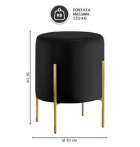 Pouf Poggiapiedi In Velluto Con Gambe Dorate Elegante Imbottito Sgabello Per Toeletta Mobile Trucco Ottomano Ingresso Tavolino Camera Da Letto Soggiorno Salotto Rotondo