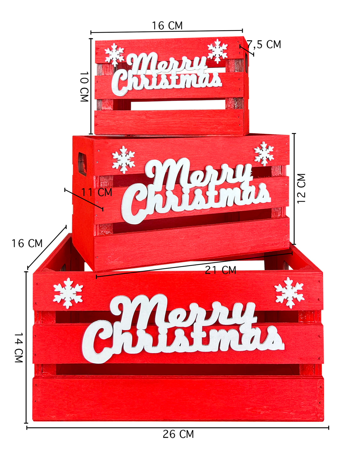 Set 3 Cassette In Legno Impilabili Fantasia Natale Merry Christmas Cassettina Multifunzione Rettangolari Porta Oggetti Porta Regali Decorazioni Natalizie Confezioni Regalo