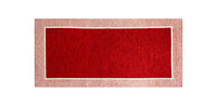 Tappeto Arredo Moderno Antiscivolo in Ciniglia Made in italy Cotone Roma Rosso