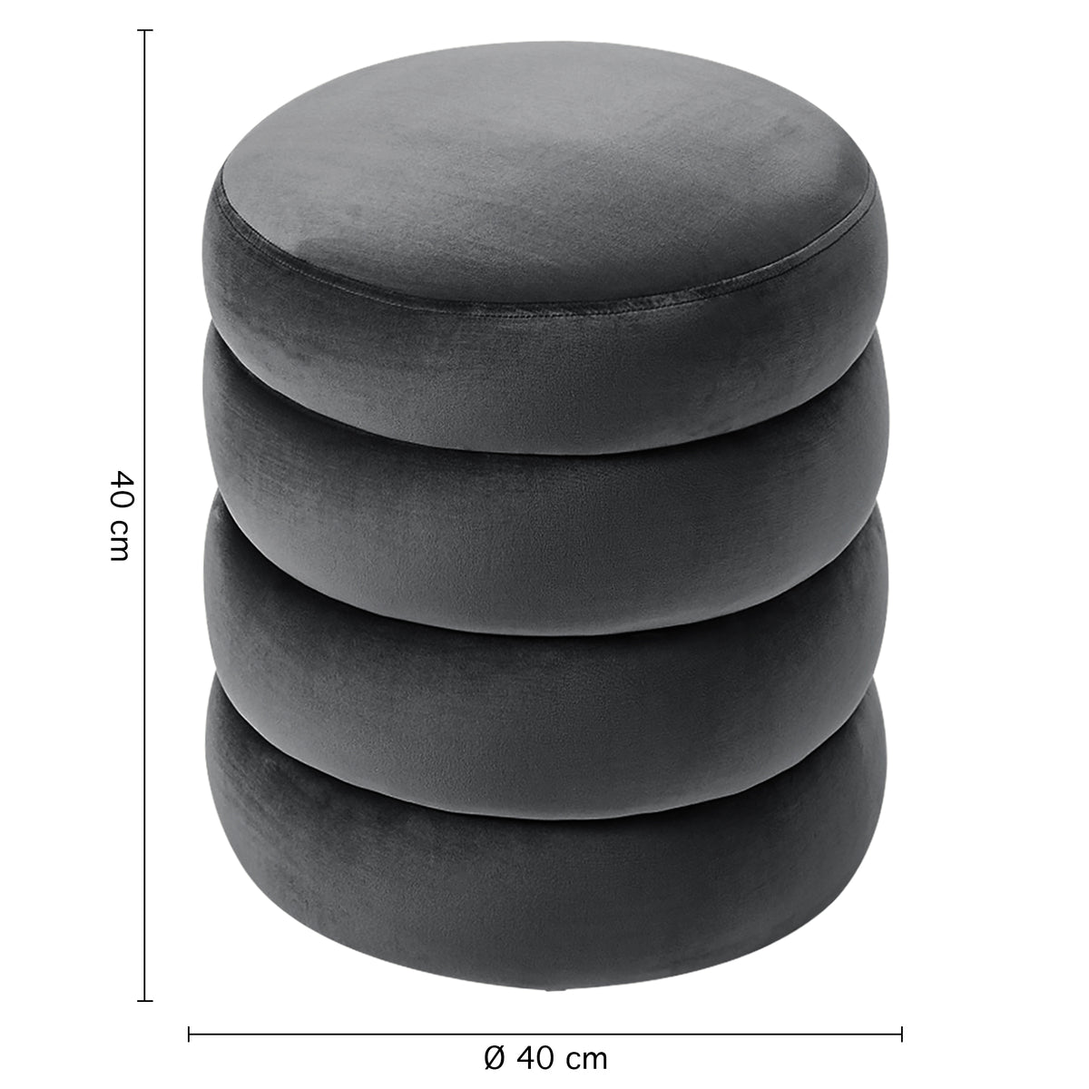 Pouf Poggiapiedi Design Moderno XL Con Contenitore Integrato Rotondo Imbottito In Velluto 40Cm Panca Moderna Cassapanca Soggiorno Panchina Ingresso Scarpiera Sgabello Grande