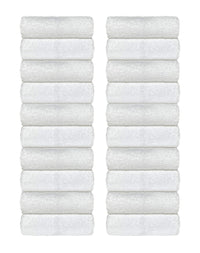 Set Asciugamani Bagno 100% Cotone Super Assorbenti Telo Doccia Spugna Professionali Salvietta Lavetta Viso Asciugamano Teli Asciugamano- Bianco