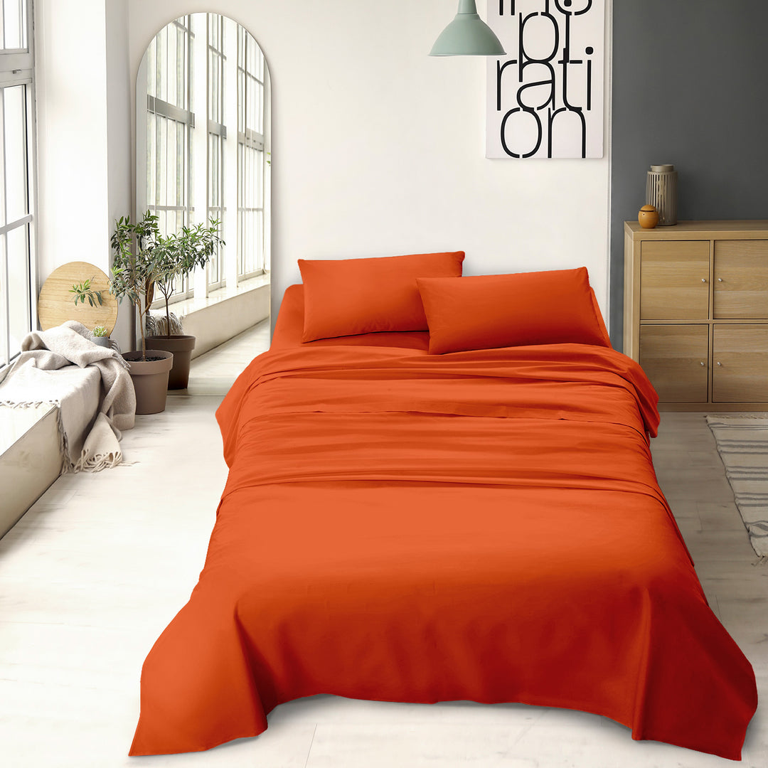 Completo letto tinta unita prodotto italiano set lenzuola 100% cotone –  Ilgruppone