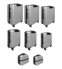 Set 8 Pezzi Valigia In Materiale Rigido Trolley Valigie Viaggio Ruote Girevoli Beauty Case Bagaglio Mano Lucchetto Struttura Abs